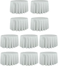 108 in Round Tablecloth Silver - Floor Length Wrinkle Resistant