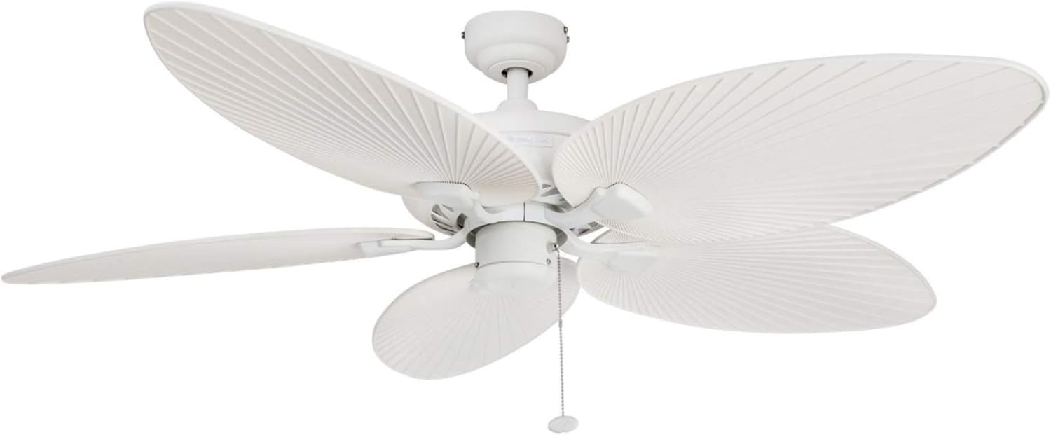 Tropical 52 Inch Ceiling Fan with Pull Chain for Large Spaces
