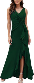 FQA Formal Evening Dress V Neck Split Wrap - Elegant Fit and Comfort