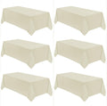 VidaFete Tablecloth 6 Pack 90 x 132 in Rectangle Table Cloth - Durable