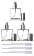 Set of 3 Refillable Atomizers - 3.4 oz Silver Sprayers