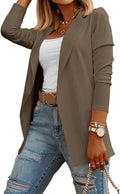 Womens Knit Long Sleeve Open Front Blazer - Stretchy Work Jacket