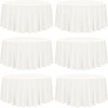 90 in Round Tablecloth 6 Pack Ivory Polyester - Event Ready