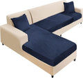 NAISI Sectional Couch Cover 4 Pieces Velvet L-Shape Slipcover - Soft