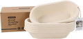 6x 12in Oval Pulp Bread Proofing Basket Set - 30 Liners Included