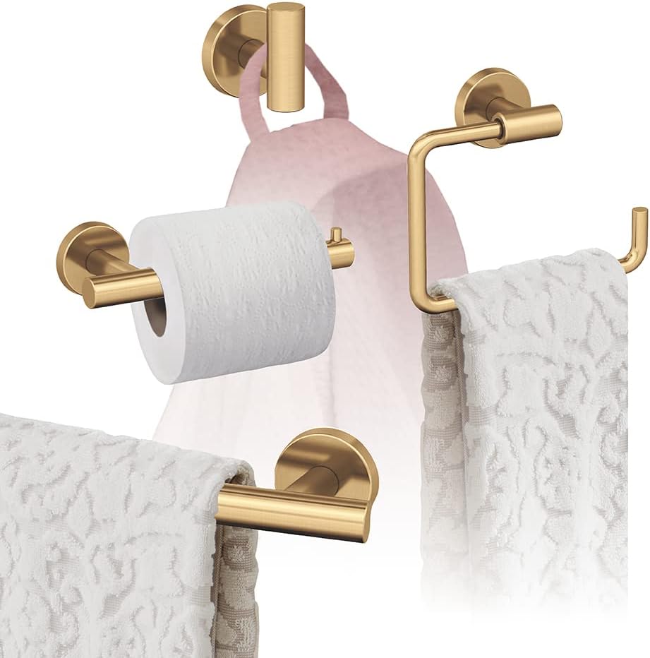 Amerock Champagne Bronze Arrondi Towel Bar Set for Bathroom