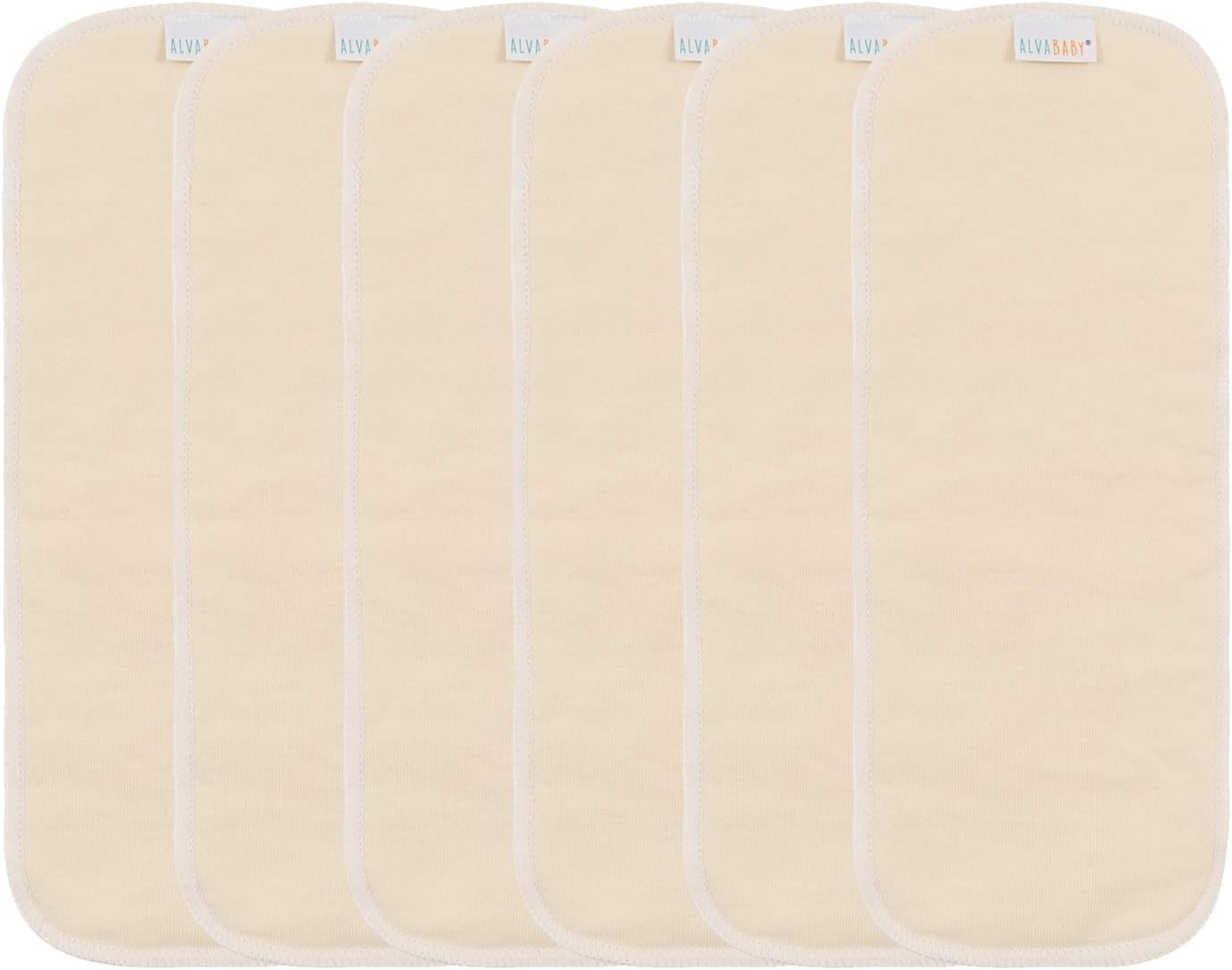 AlVABABY Hemp and Cotton Inserts for Cloth Diapers, 6pcs