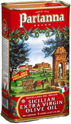 Partanna Extra Virgin Olive Oil - Premium Quality 3 Liter Bottle