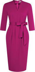 GRACE KARIN Womens V Neck 3/4 Sleeve Bodycon Dress - Office Women's