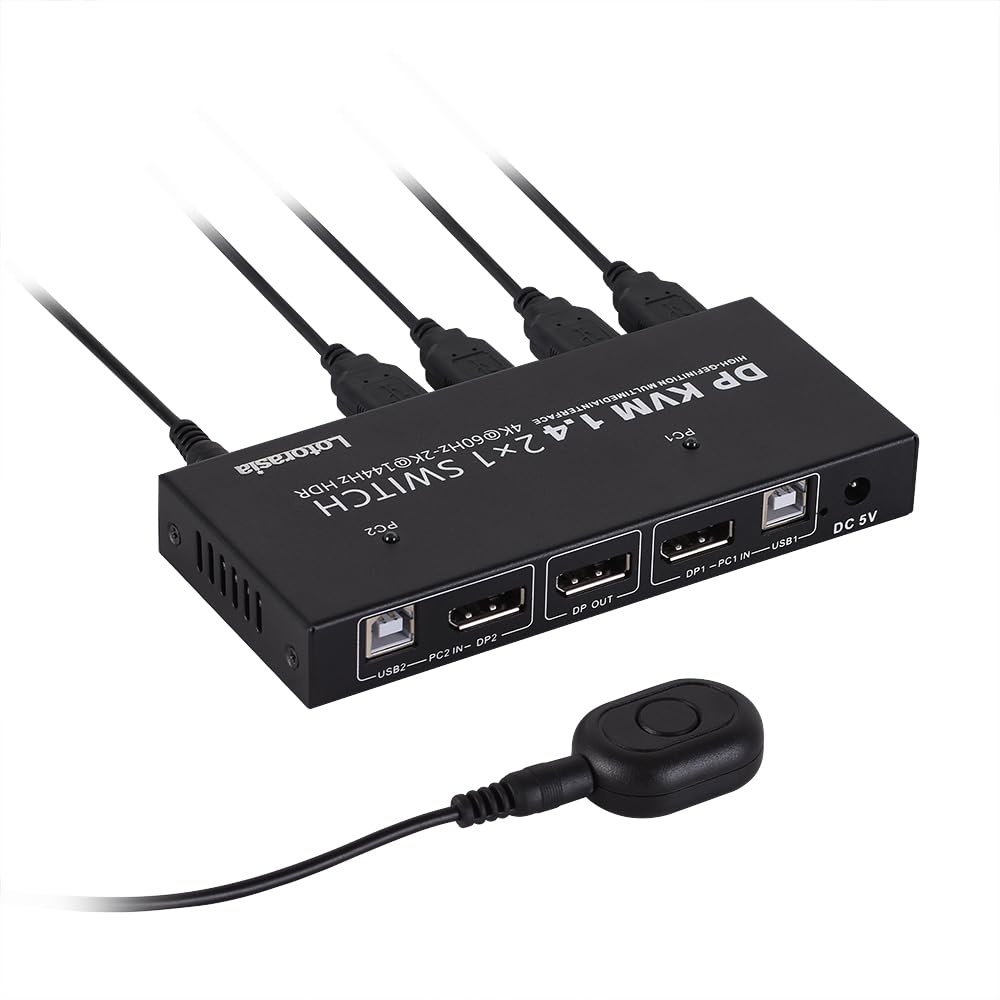 Displayport KVM Switch for 2 Computers with 4K@60Hz Support