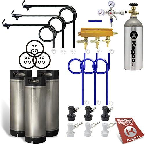 Kegco Stainless Steel 3-Tap Kegerator Kit