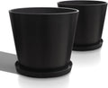 Wide Planters for Outdoor Plants 20 in - Extra Large Round Planter Set