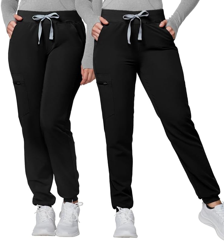 Kitmaz Medical Scrub Pants for Women - Slim Fit Jogger Style