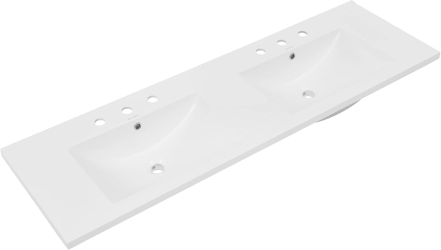 60 Inch Vanity Top Bathroom Sink with Drop-in Installation