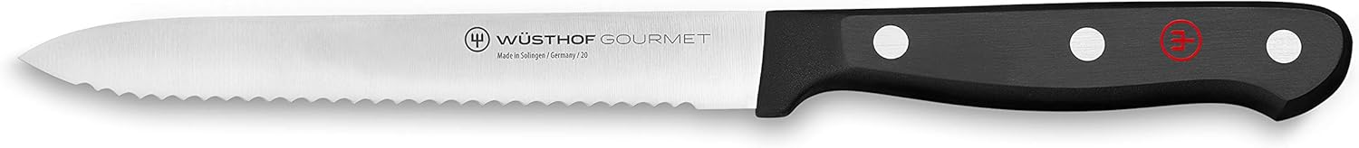 Wusthof Gourmet 5 Inch Serrated Utility Knife for Precision Cutting