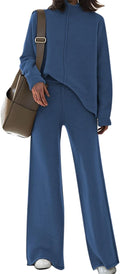 Fixmatti Women Sweater Set - 2 Piece Knit Turtleneck Sweatsuit