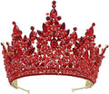 Large Tiaras and Crowns for Women Red Crystal Tall Pageant Crown