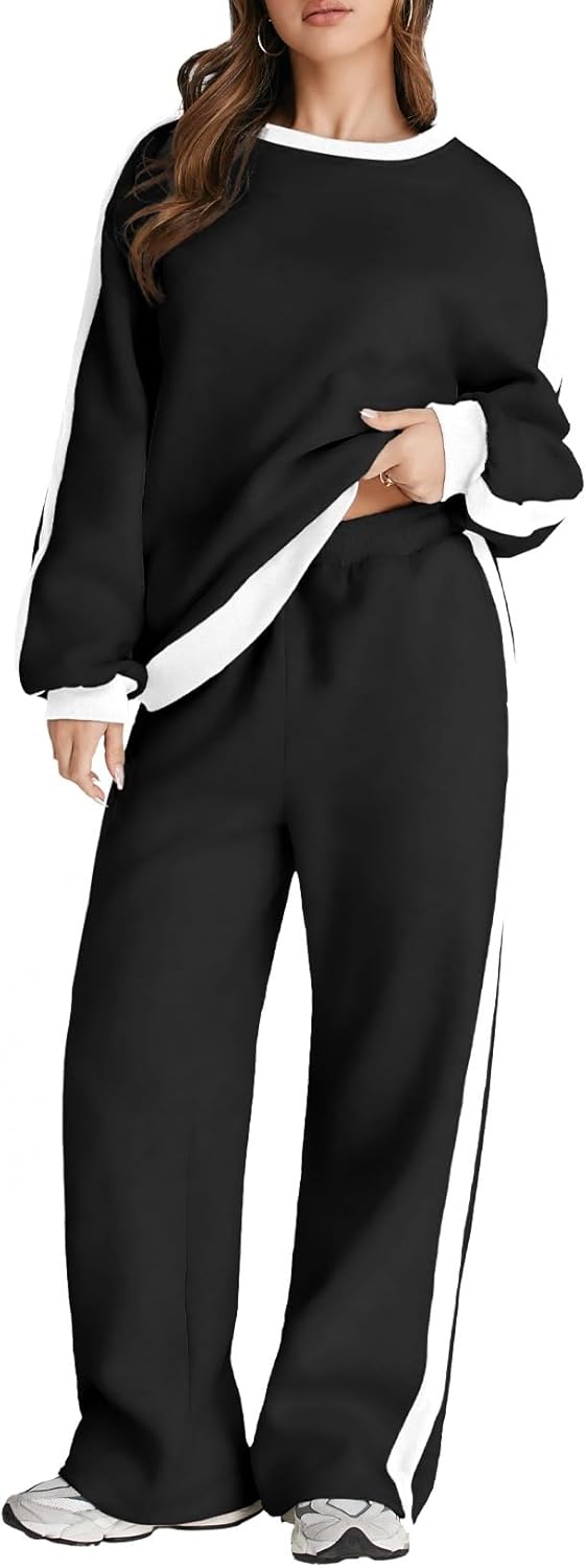 Herseas Women 2 Piece Outfits Color Block Sweatsuit Set Review