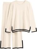 LILLUSORY Women Fall 2 Piece Lounge Set Outfits Sweatsuit - Soft Knit