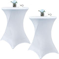 White Spandex Tablecover Duo for Elegant Events