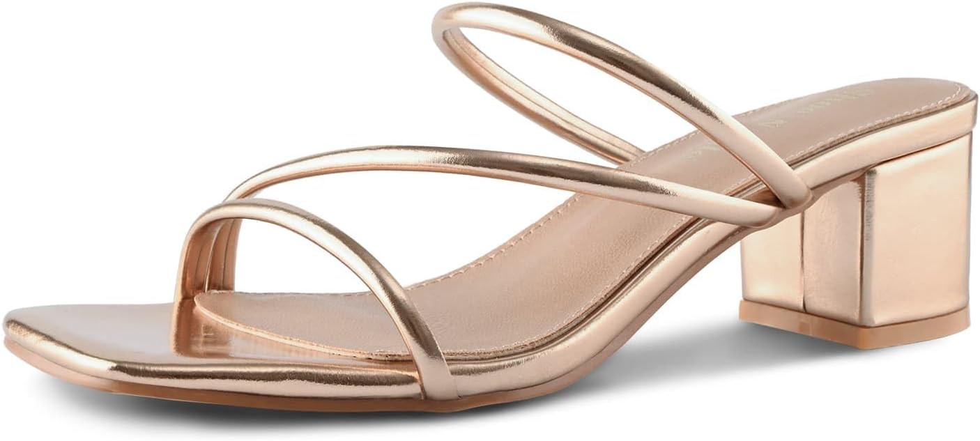 Shoe'N Tale Strappy Heels for Women with Chunky Block Heel