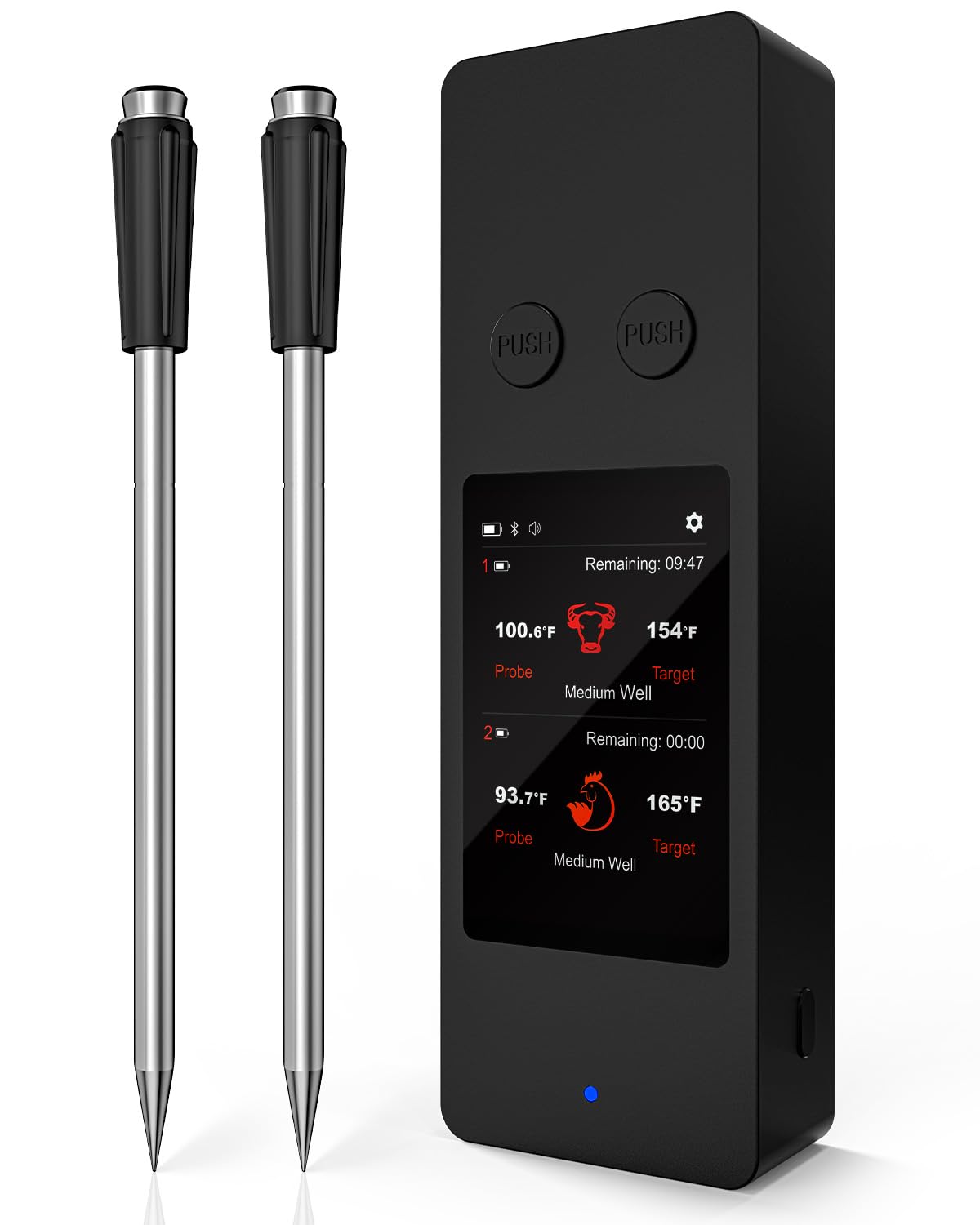Bluetooth Wireless Meat Thermometer with Touch Screen & Probes