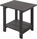 Double Adirondack Side Table Weather Resistant Rectangular End Table