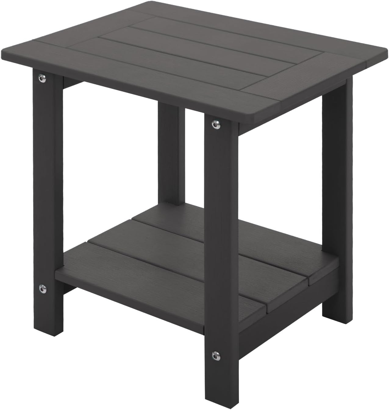 Double Adirondack Side Table for Outdoor Use, Dark Brown Finish