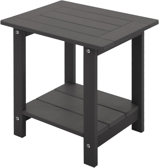 Double Adirondack Side Table for Outdoor Use, Dark Brown Finish