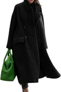 Women Oversized Long Winter Wool Trench Coat - Elegant Maxi Overcoat