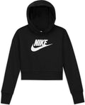 Nike Girl's Sportswear Club Fleece Crop Hoodie (Little/Big Kids) XL