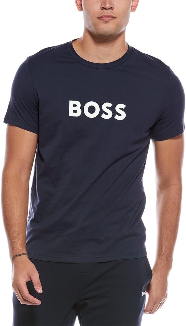 BOSS Mens Big Logo Cotton T-Shirt for Stylish Comfort