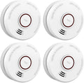 4Pack Smoke Detector Photoelectric Smoke Alarms - Easy Install 9V
