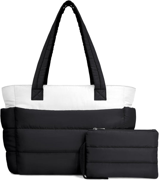 TOPDesign Puffer Tote Bag for Women: Lightweight Quilted Handbag