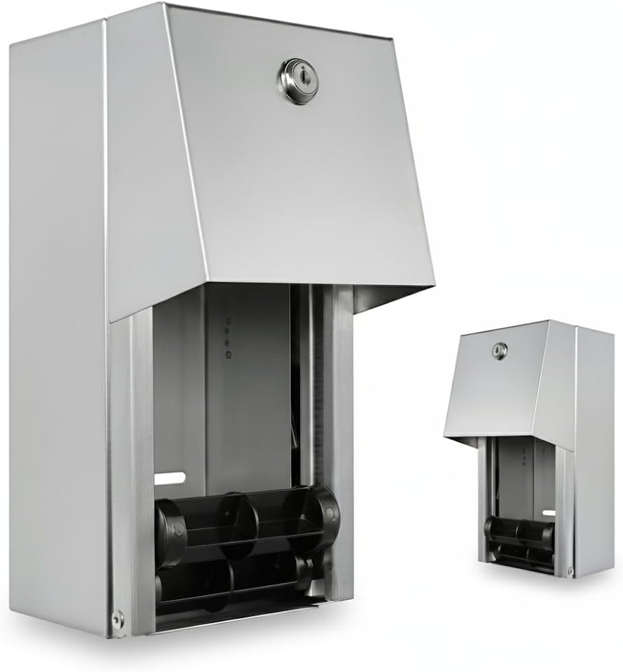 Dual Rolls Commercial Toilet Paper Dispenser for High Traffic