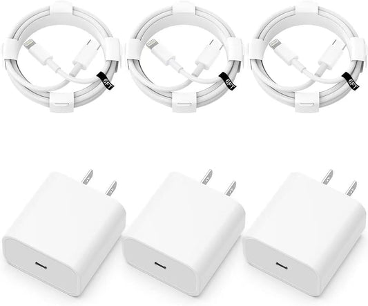 Fast Charge [3-Pack] MFi Certified 20W PD Charger