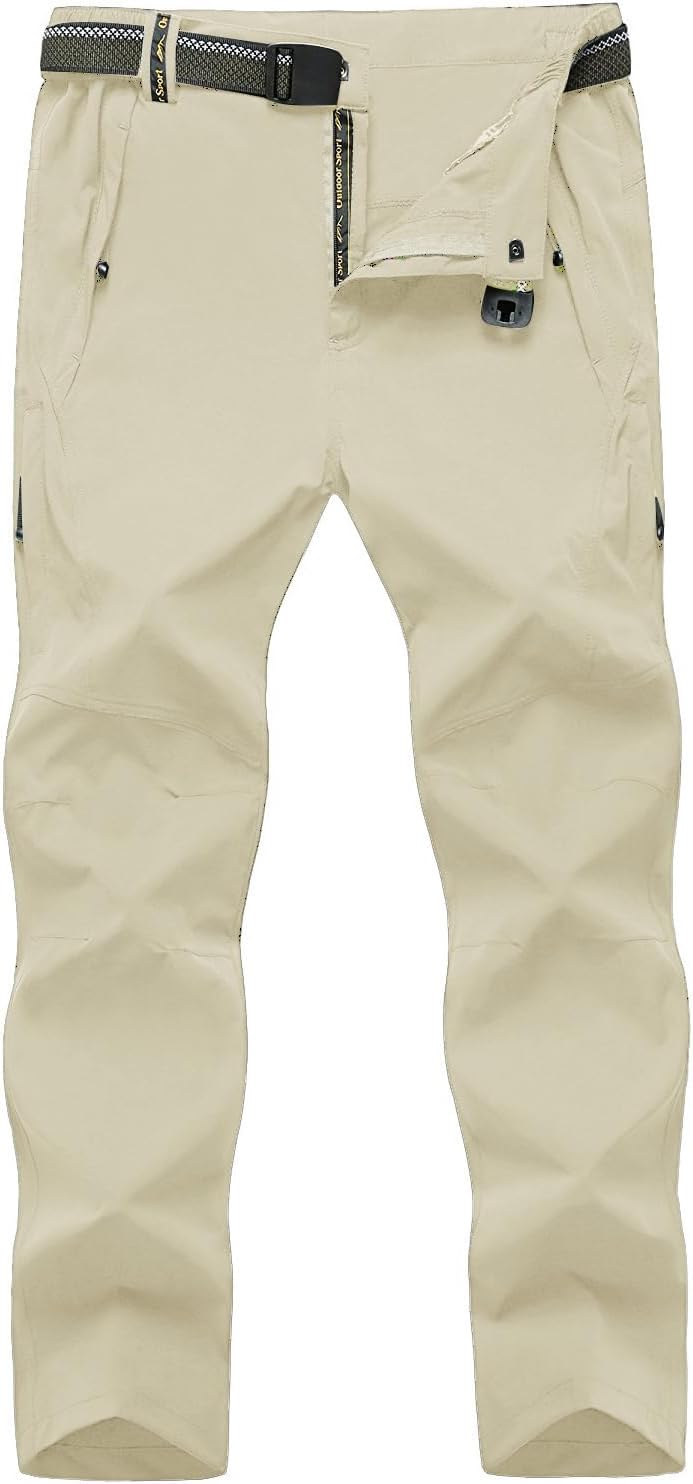 TBMPOY Men's Lightweight Hiking Pants with 5 Zip Pockets