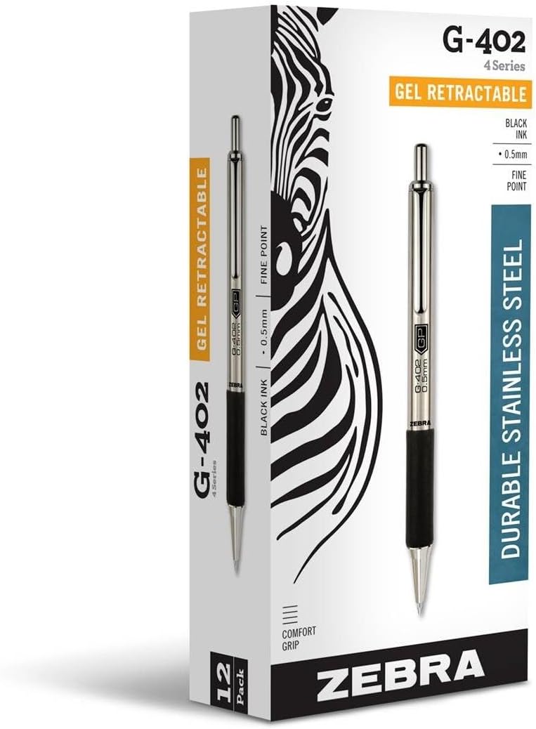Zebra Pen G-402 Gel Pens 12-Pack for Effortless Writing