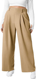 Eytino Womens Plus Size Wide Leg Dress Pants - Cozy Fleece Lined