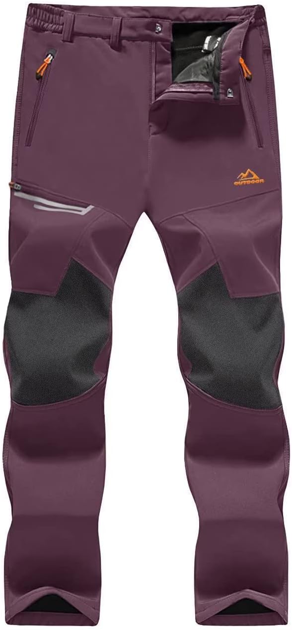 MAGCOMSEN Men's Winter Pants: Fleece Lined, Water Resistant