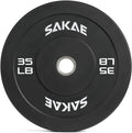 SAKAE Olympic Rubber Bumper Plates 35LB Single Plate - Quiet, Durable