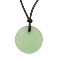 Handmade Leather Cord Large Oval Sea Glass Necklace - Hawaii Aloha