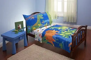 Everything Kids 4 Piece Toddler Bedding Set with Dinosaurs