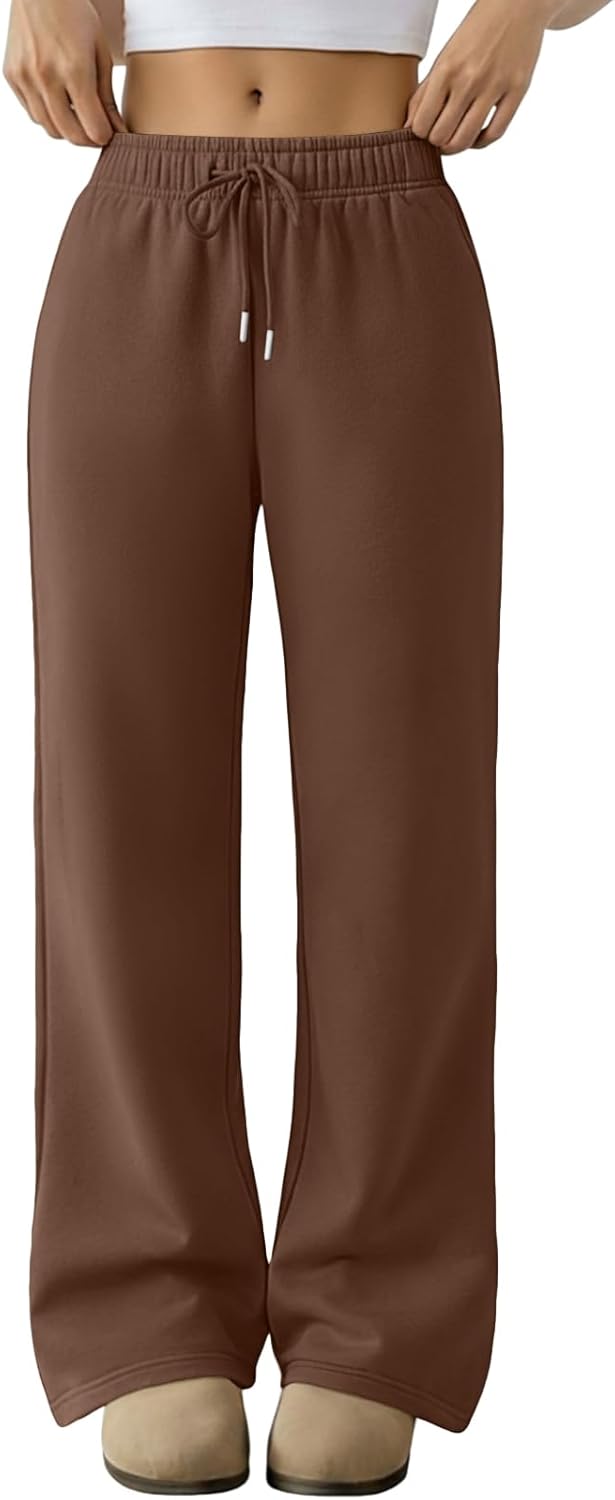 Trendy Queen Womens Baggy Wide Leg Sweatpants with Pockets