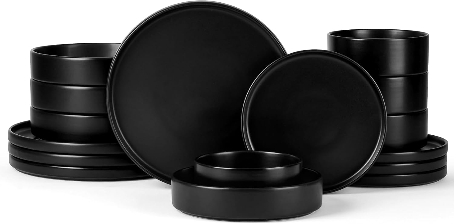 Onader 16 Piece Dinnerware Set for 4 - Elegant Stoneware