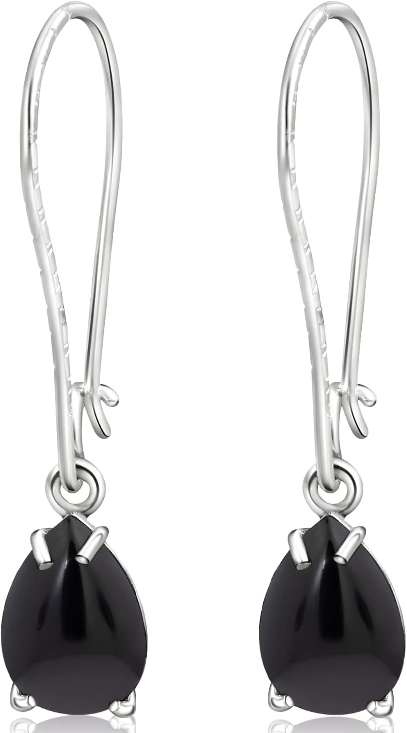 925 Sterling Silver Gemstone Earrings for Women - Onyx Elegance