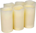 H-BLOSSOM Flickering Flameless Candles 6-Pack - Real Wax Pillars