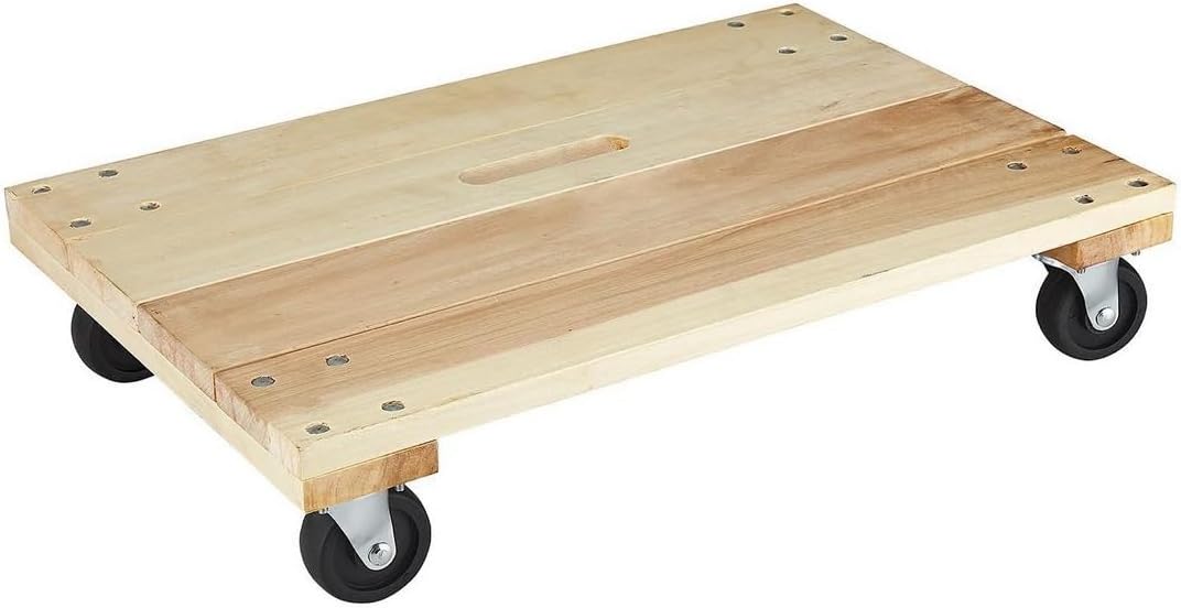 24in x 16in Hardwood Solid Deck Dolly for Easy Moving Tasks