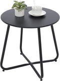 Outdoor Table Small Patio Side Table Round Metal Side Table