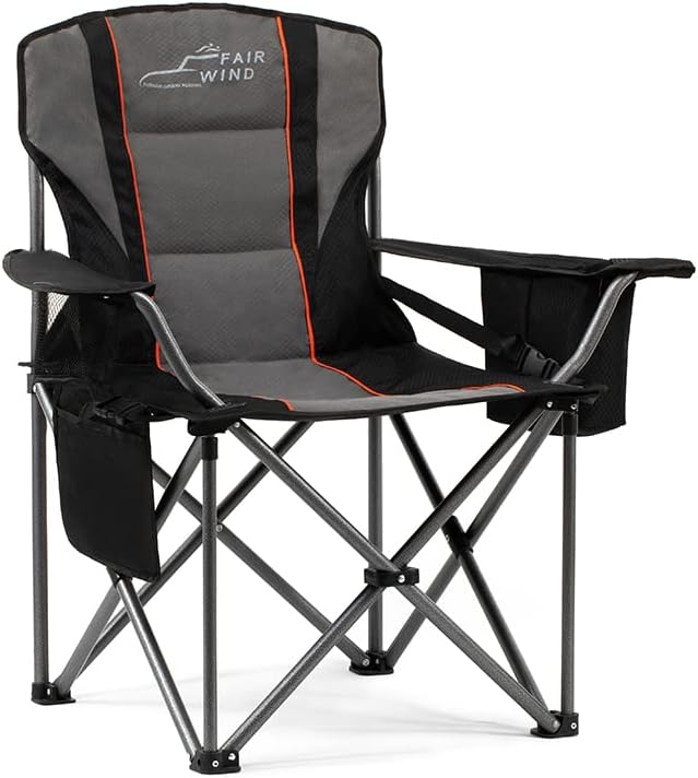 Oversized Fully Padded Camping Chair with Lumbar Support